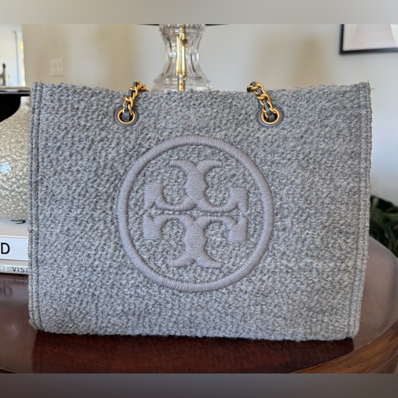 Tory Burch Mini Tote Gray Boucle Chain RARE Limited Edition - Picture 14 of 15